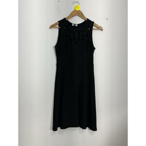 Womans Orna Farho Size 2 Black Sleeveless Knee Length Fit N Flare Dress